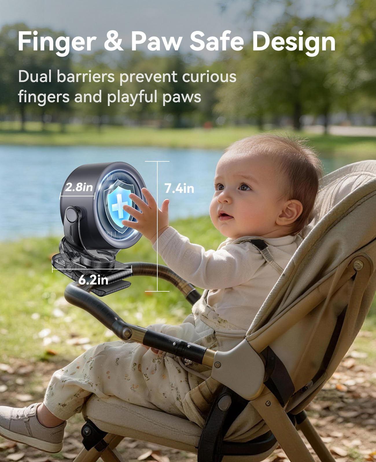 KIMMOO USB charging port and 4000mAh battery close-up showing fast recharge benefit