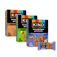 KIND front packaging showing variety pack and convenient breakfast benefit