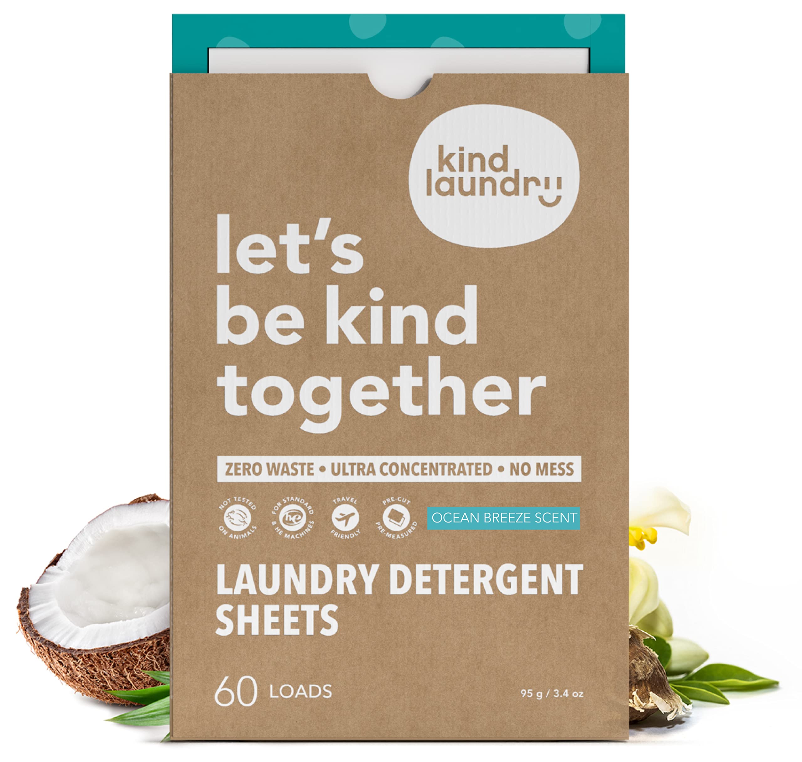 KIND LAUNDRY front packaging showing compact, plastic-free benefit