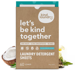 KIND LAUNDRY front packaging showing compact, plastic-free benefit