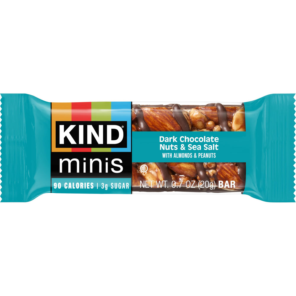 KIND mini bar next to hand for scale illustrating portable portion benefit