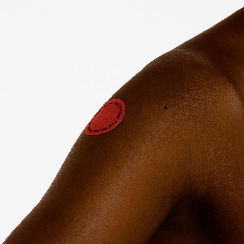 Kind Patches applied on wrist demonstrating easy topical use and quick application benefit