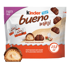Kinder Bueno mini front packaging showing party pack convenience