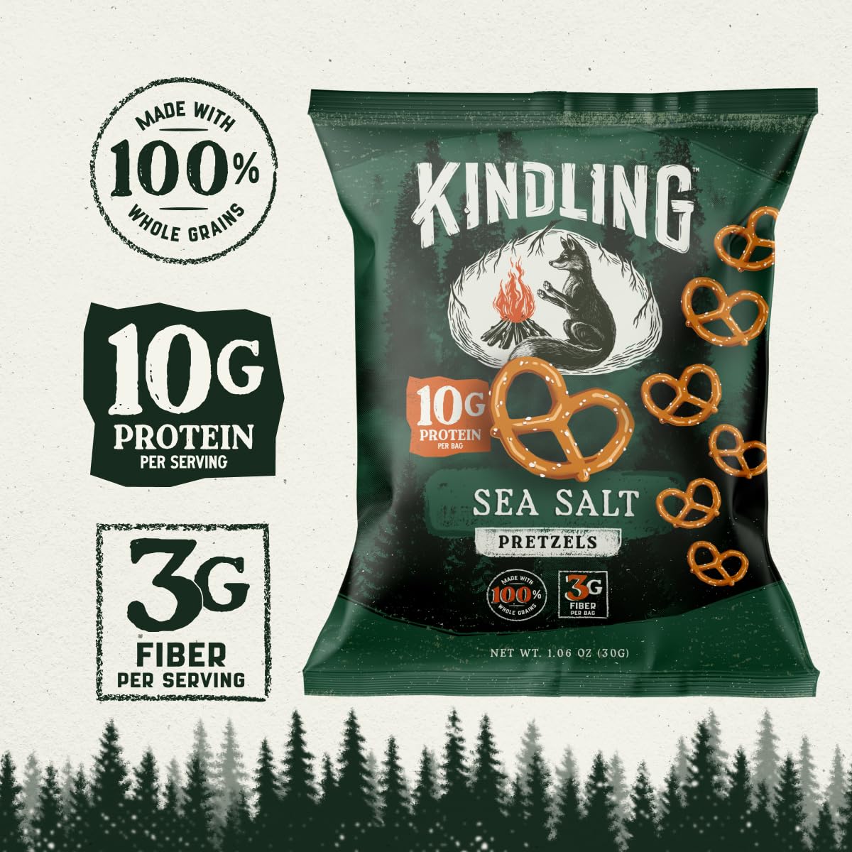 Kindling ingredients list close-up showing clean non-GMO components