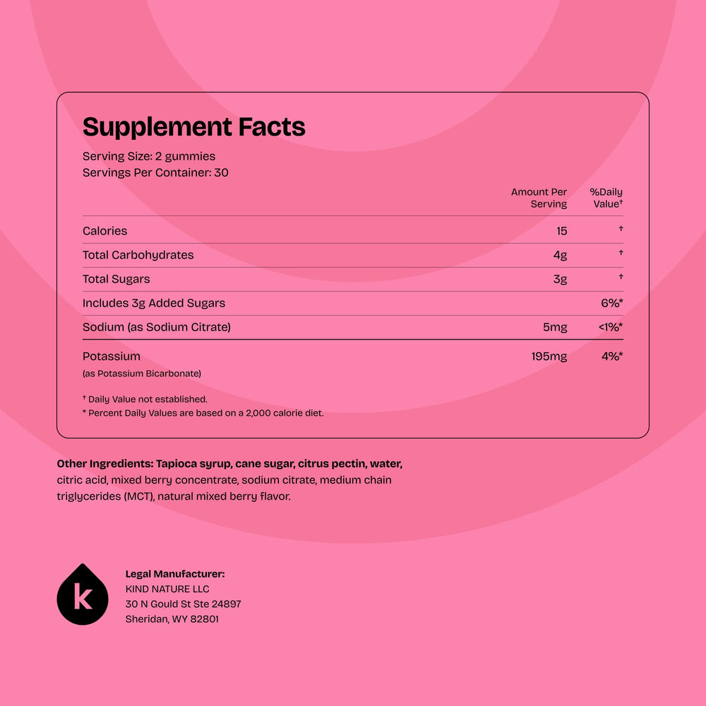 kindnature packaging and supplement facts panel showing clear dosing