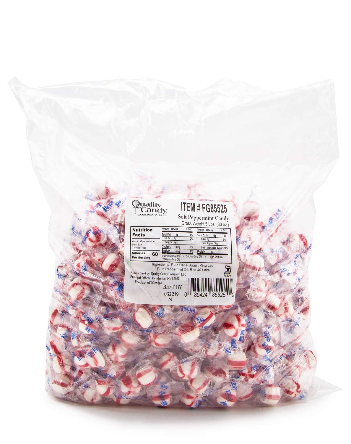 King Leo open container with candy ready to serve showing convenience