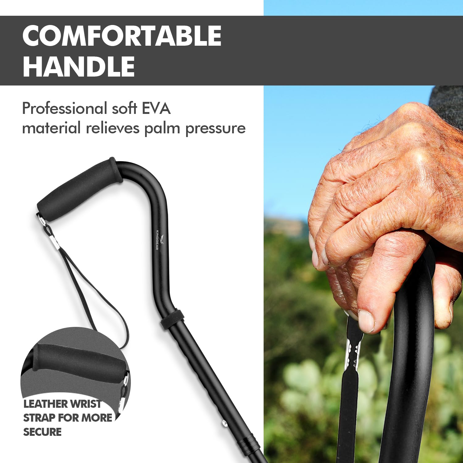 KINGGEAR folded compact cane bundle ready for travel and simple storage