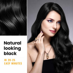 KINGMING after rinse showing shiny black hair that appears smoother and naturally colored