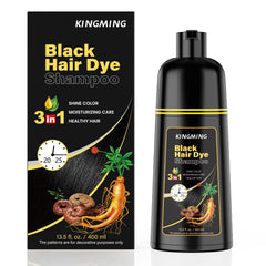 KINGMING front packaging showing the black dye shampoo and branding for quick identification and confidence
