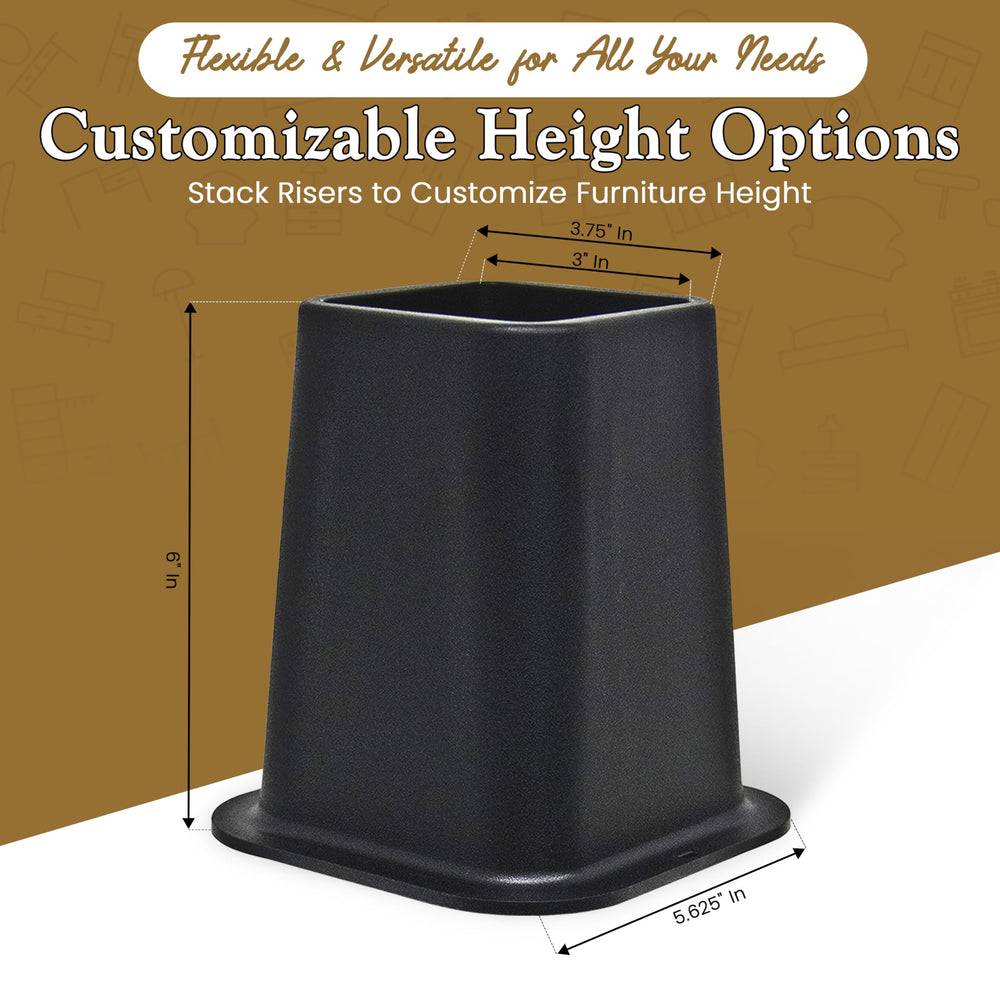 Kings Brand Furniture stacked risers side profile showing modular height options