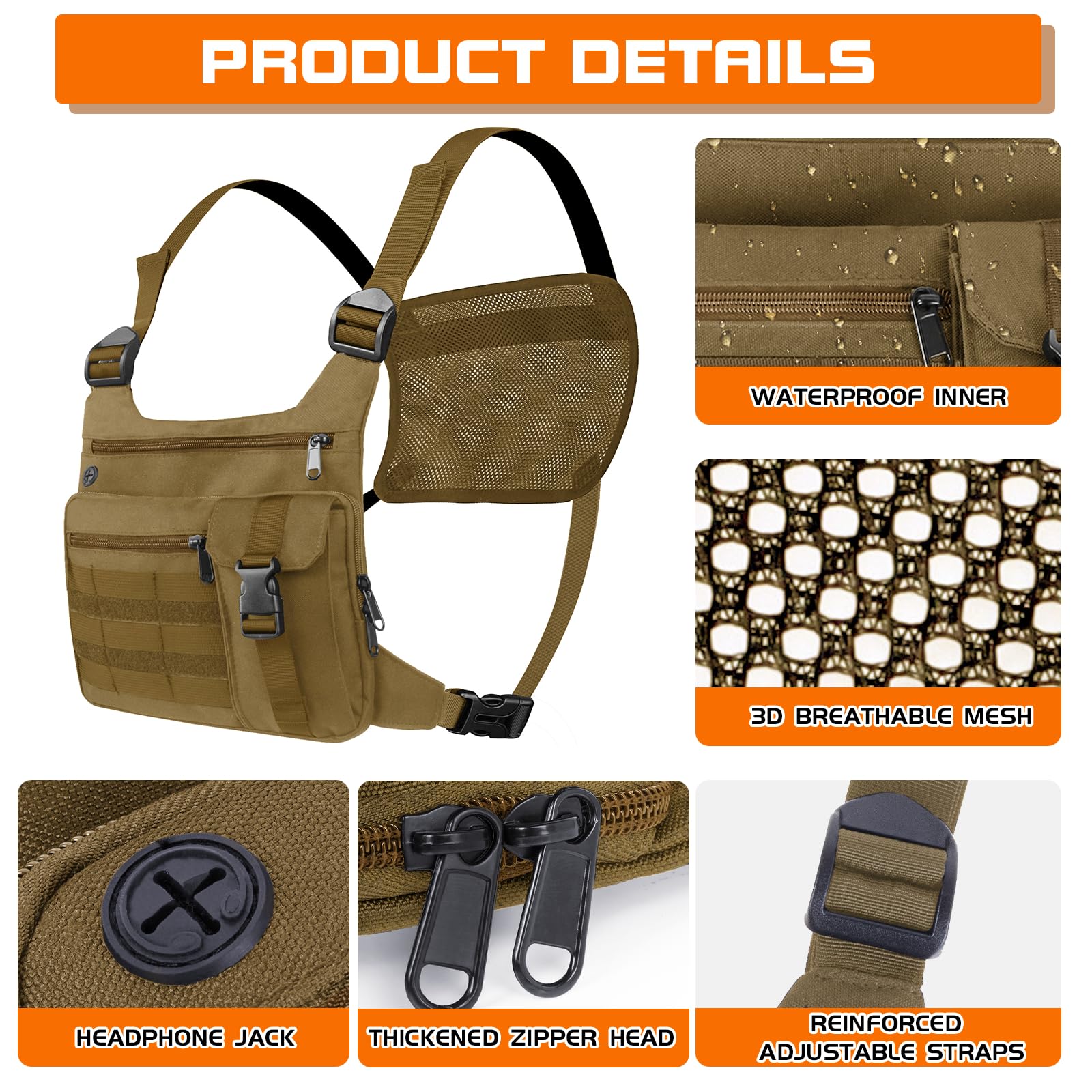 KINGSLONG detailed fabric and zipper close-up highlighting durability benefit
