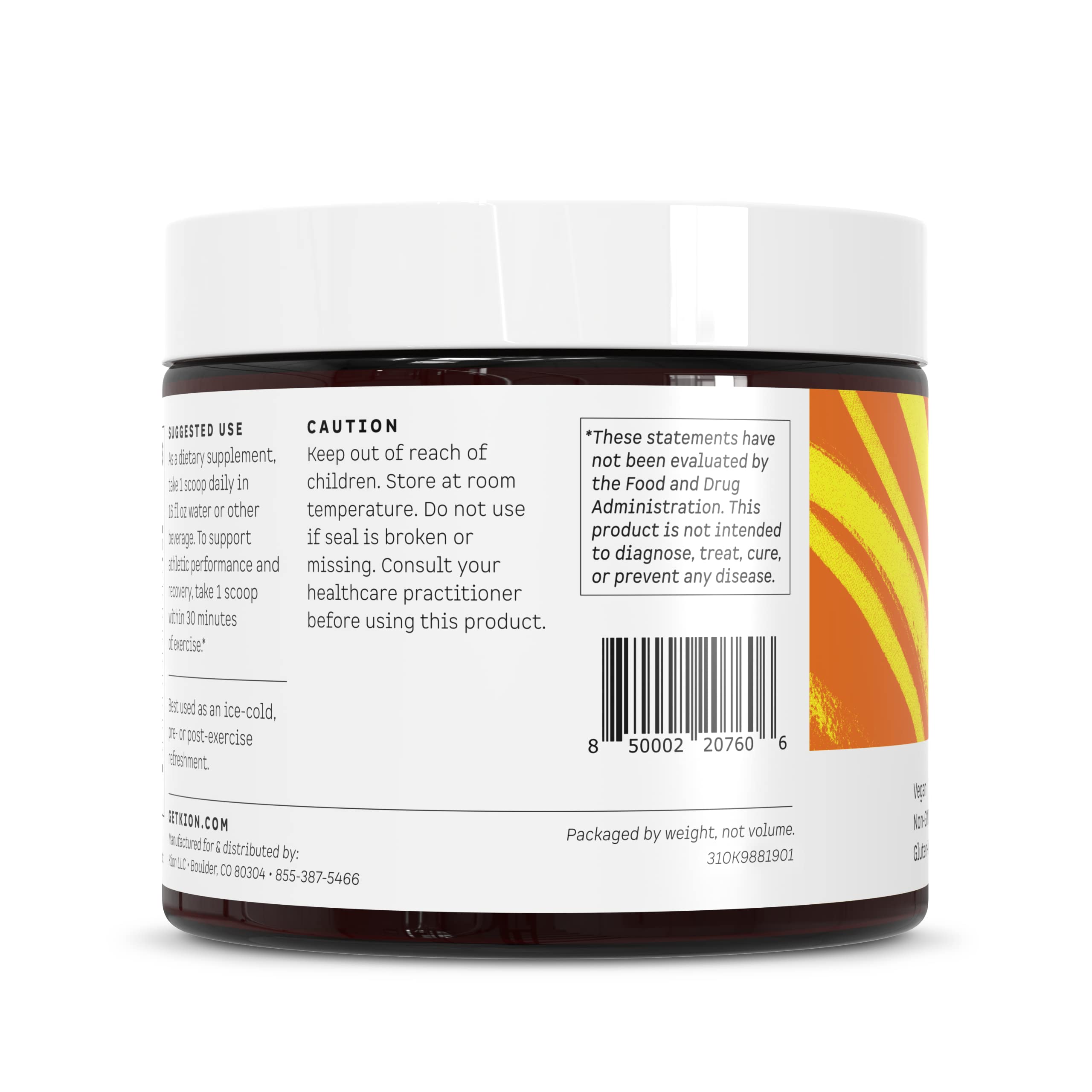 Kion capsules beside powder showing format options and travel-friendly benefit