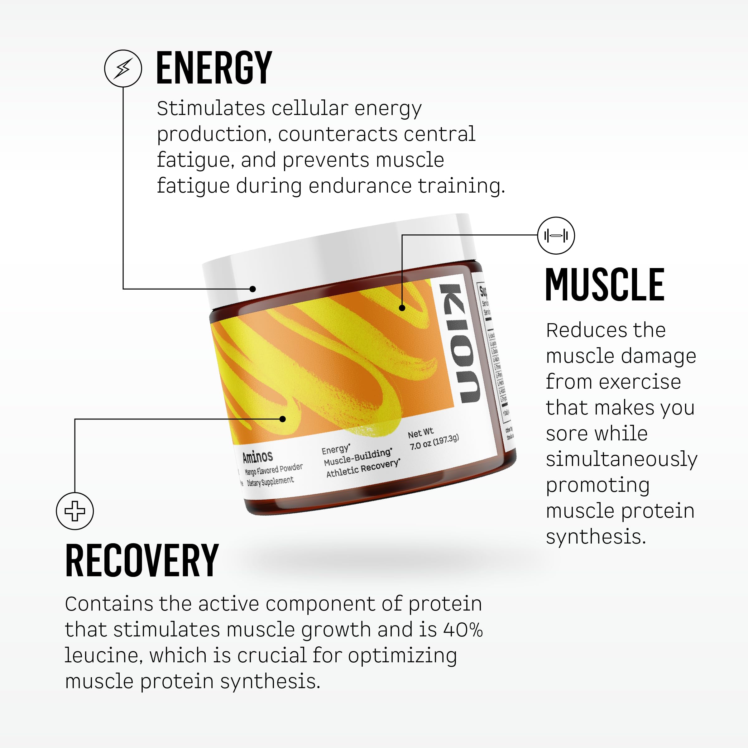 Kion powder mixed in glass demonstrating easy dissolving and ready-to-drink benefit