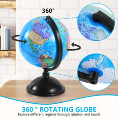 KISEER globe close-up of map texture showing legible text and durable surface