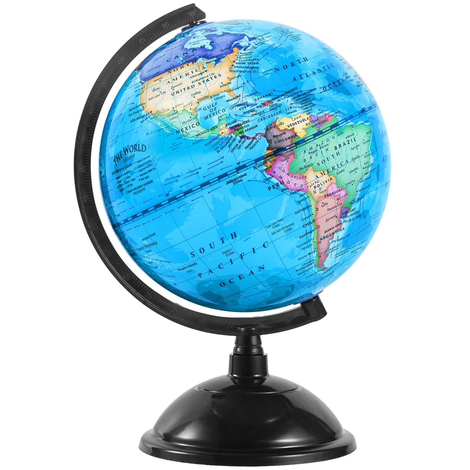 KISEER globe front view showing full world map and clear country colors for quick learning