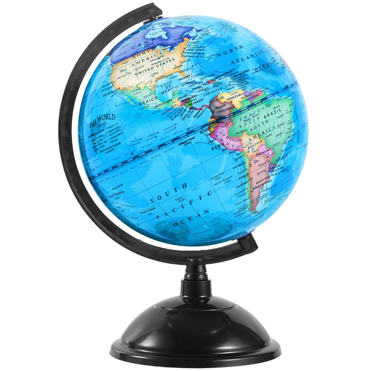 KISEER globe front view showing full world map and clear country colors for quick learning