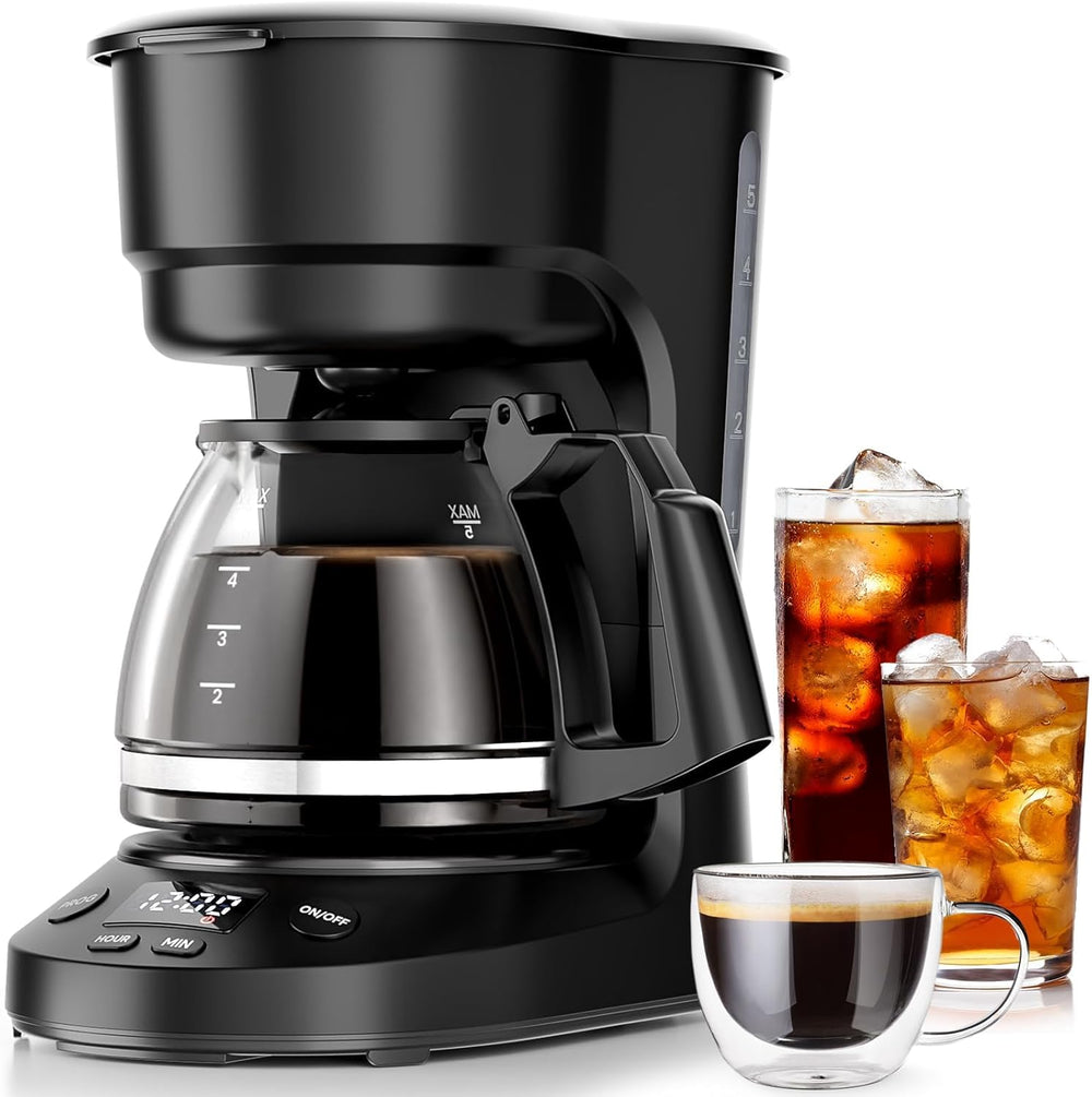 Kismile front view of compact coffee maker showing compact design and usability
