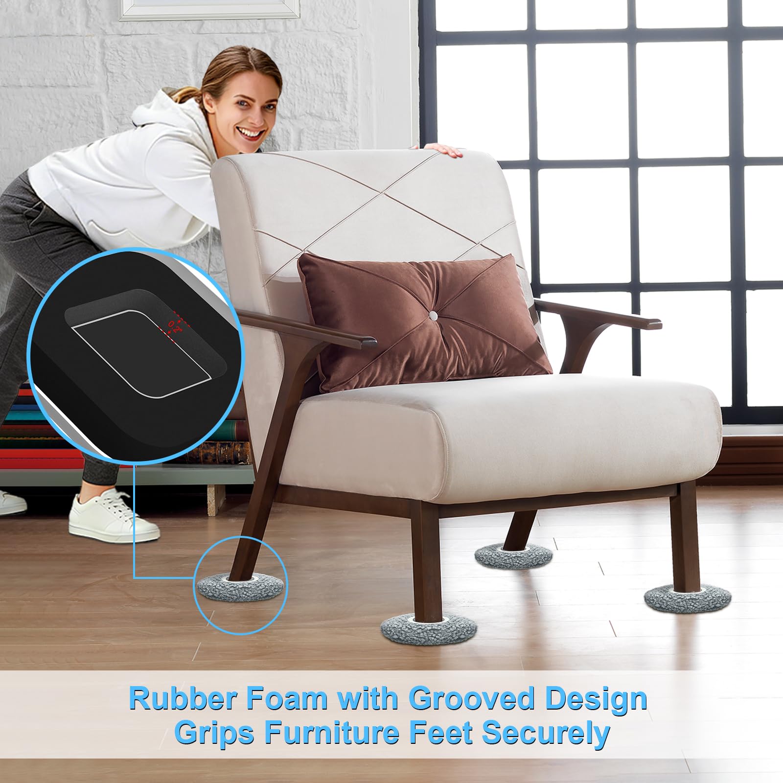 Kiss Core plush sock attachment shown protecting hard floors from scratches