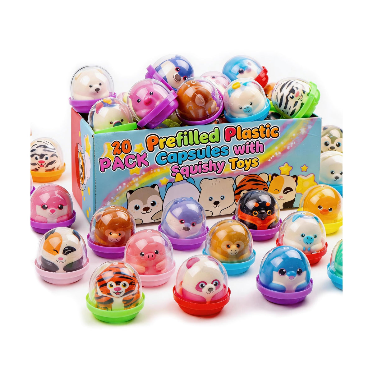 KissFree front packaging showing 20 ready-to-give animal capsule favors