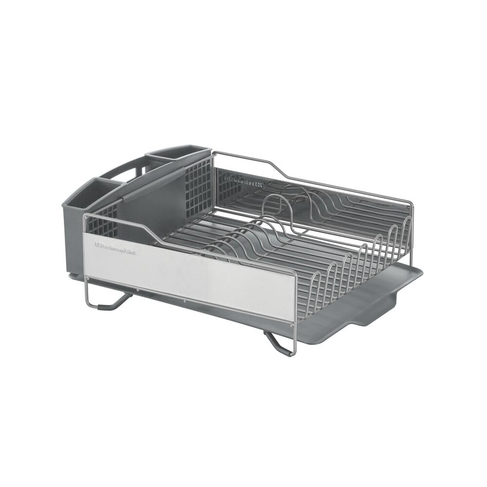 KitchenAid full rack loaded with dishes demonstrating organized drying and airflow