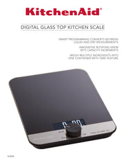 KitchenAid scale in use with mixing bowl for measuring multiple ingredients
