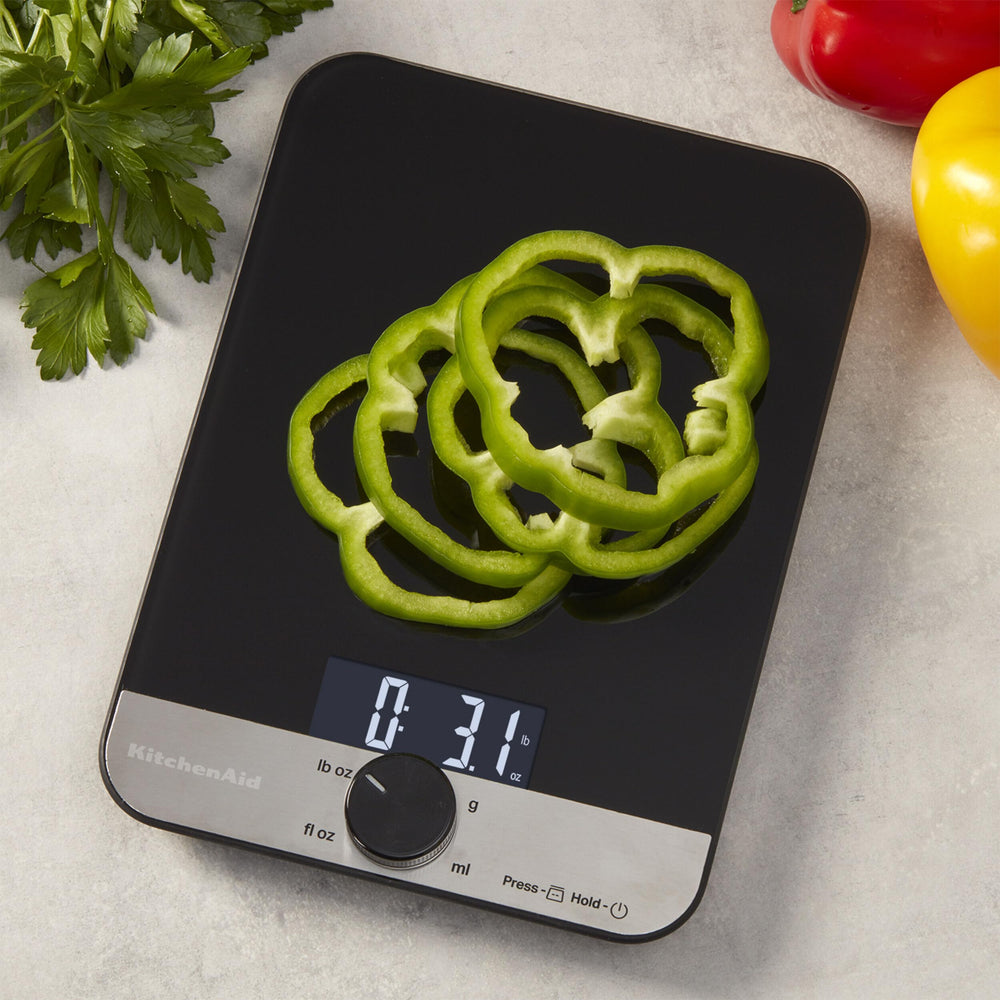 KitchenAid tempered glass surface closeup that resists stains and odors