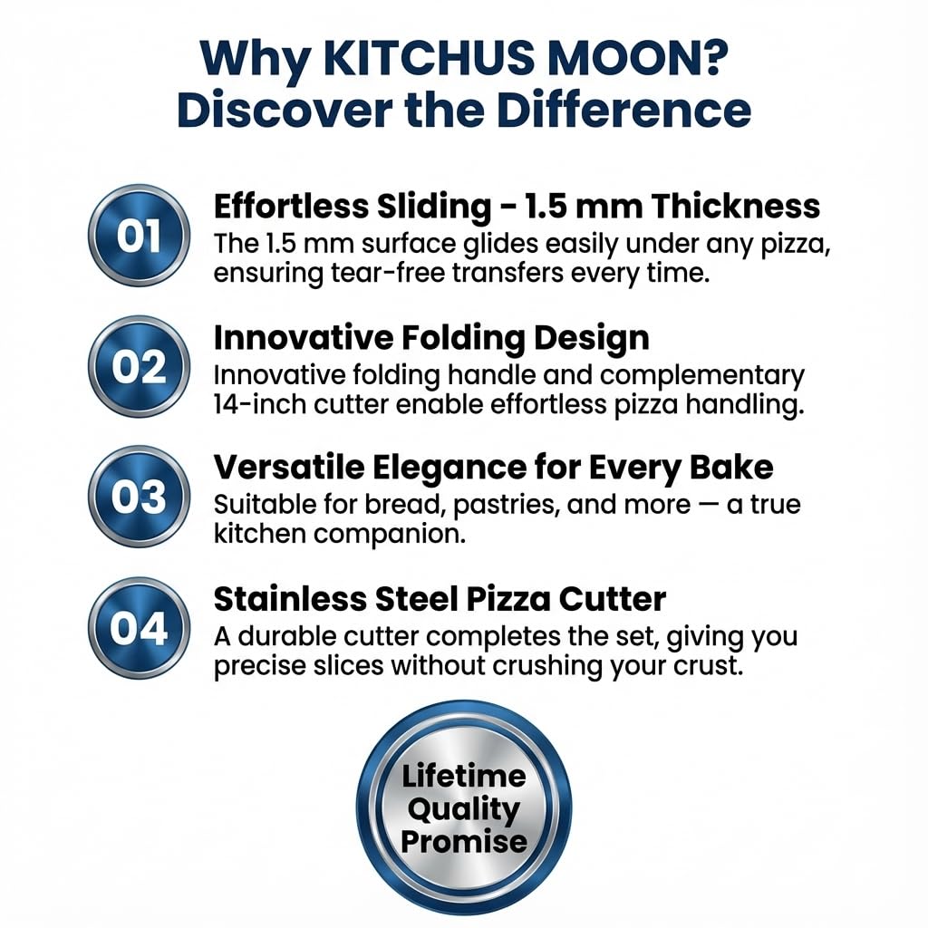 KITCHUS MOON 14-inch stainless steel rocker cutter for clean long cuts