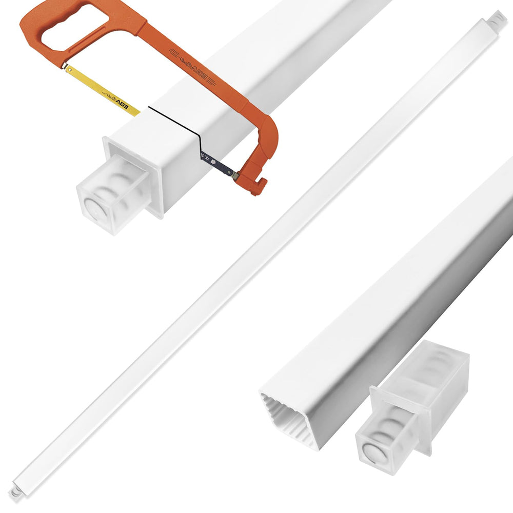 KitFit front view of 24-inch white replacement towel rod showing clean finish and fit