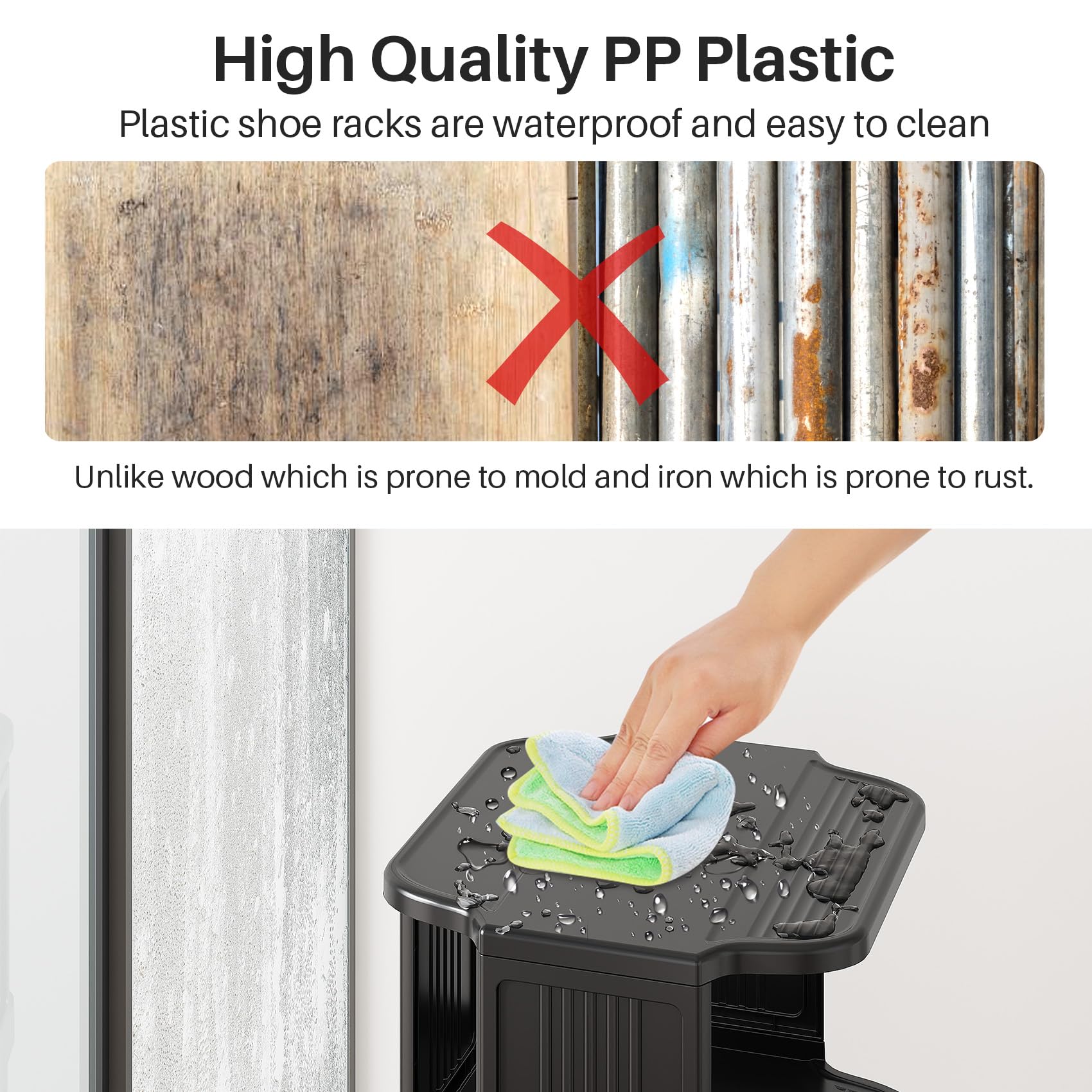 Kitstorack placed in a closet showing space-saving lifestyle benefit