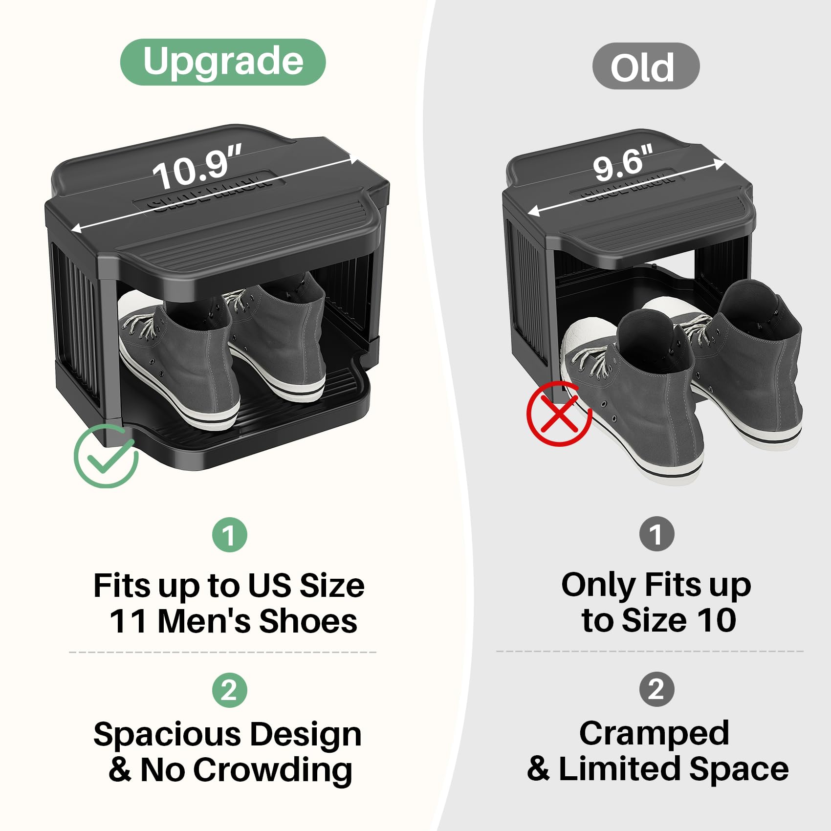 Kitstorack loaded with mixed shoes demonstrating organized daily footwear storage