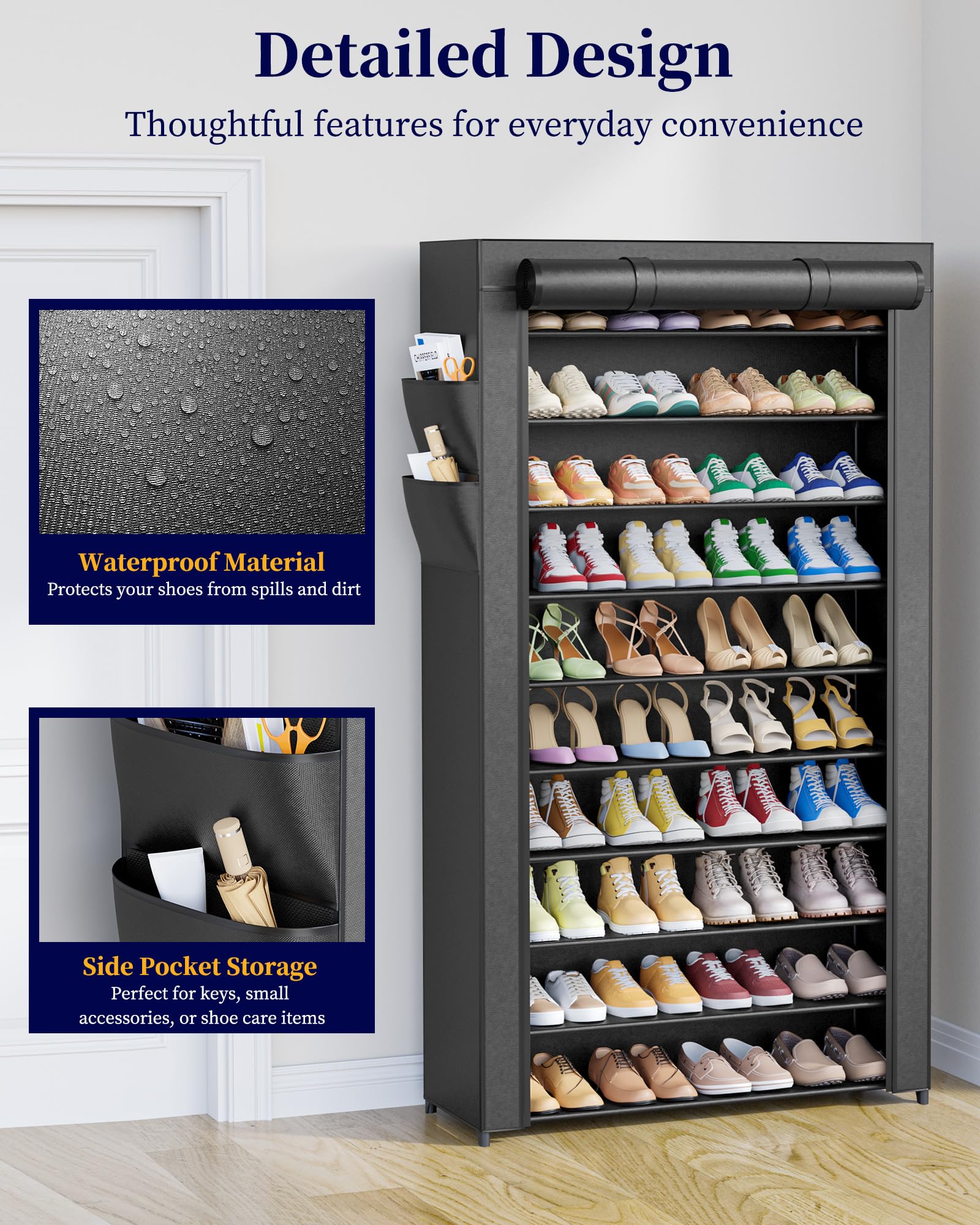 Kitsure boots height demo shows removable shelves fit tall footwear easily