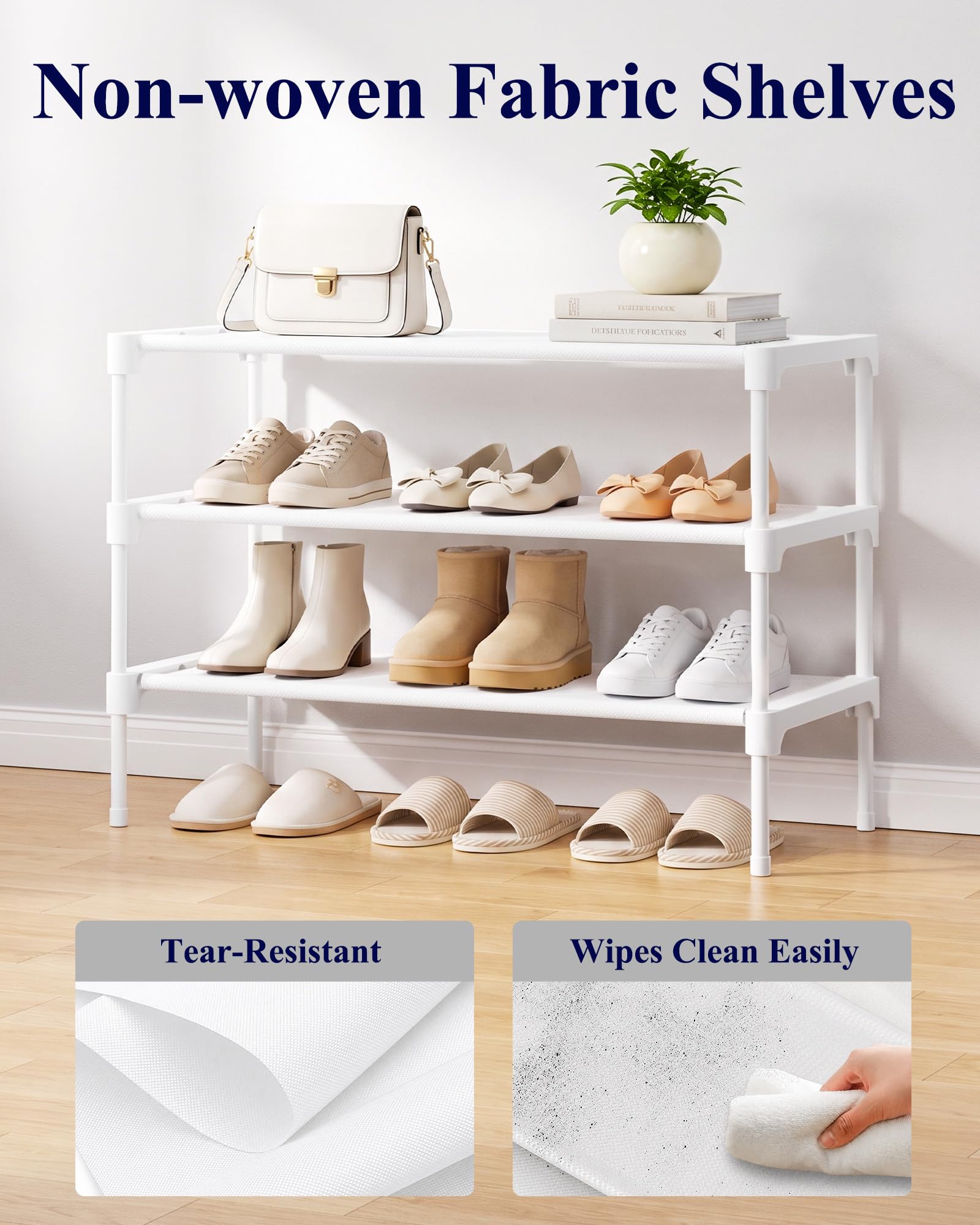 Kitsure shoe organizer in entryway with multiple pairs for easy grab-and-go access