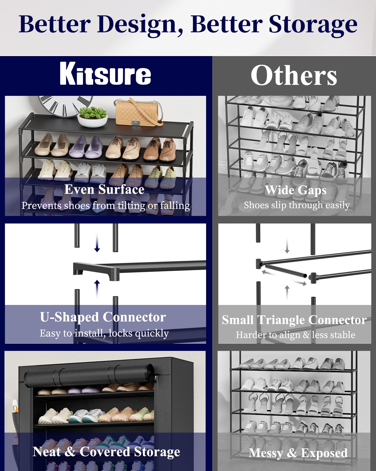 Kitsure fabric shelf texture demonstrates wear-resistant surface for shoe stability