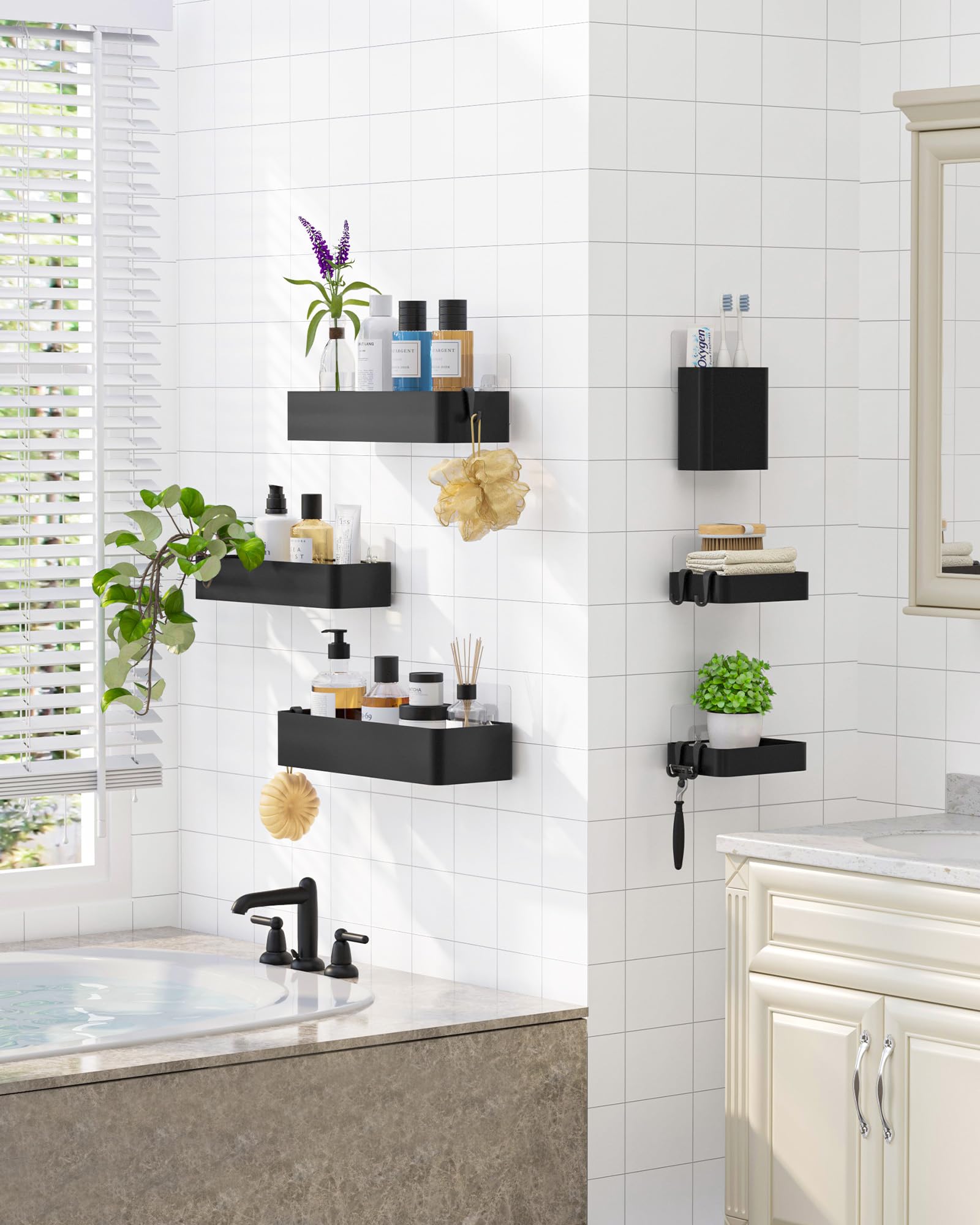 Kitsure removable hooks and polished metal showing versatile hanging benefit