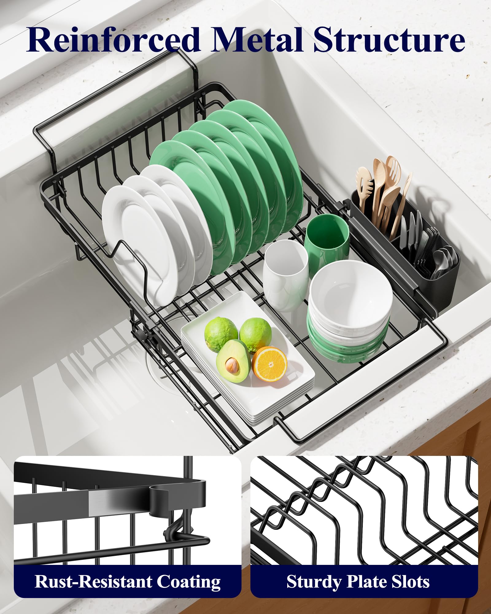 Kitsure placed inside sink demonstrating direct drainage and space saving benefit