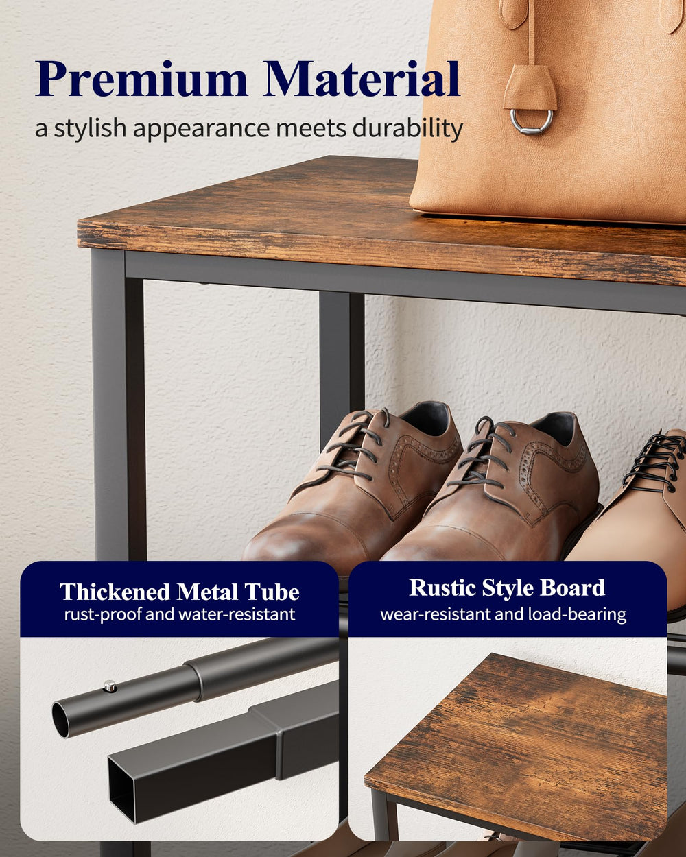 Kitsure shoe rack assembly parts laid out with included screws and manual