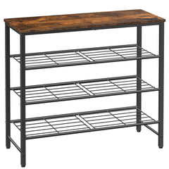Kitsure shoe rack front view showing organized shoes and compact footprint
