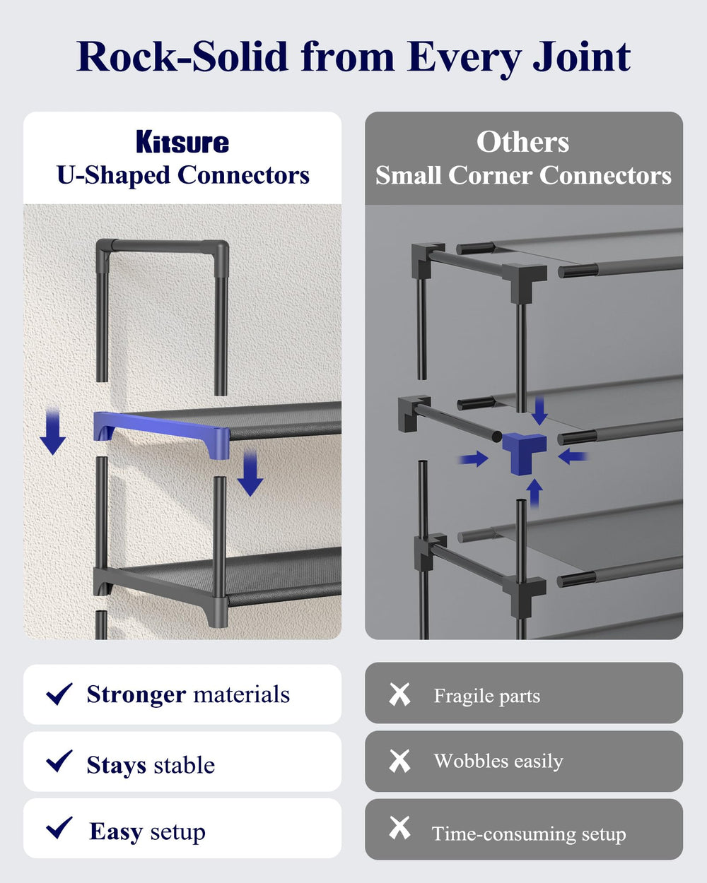 Kitsure shoe rack placed in an entryway showing tidy, accessible footwear