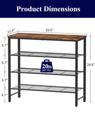 Kitsure shoe rack tier closeup showing sturdy metal tubes and wear-resistant panel