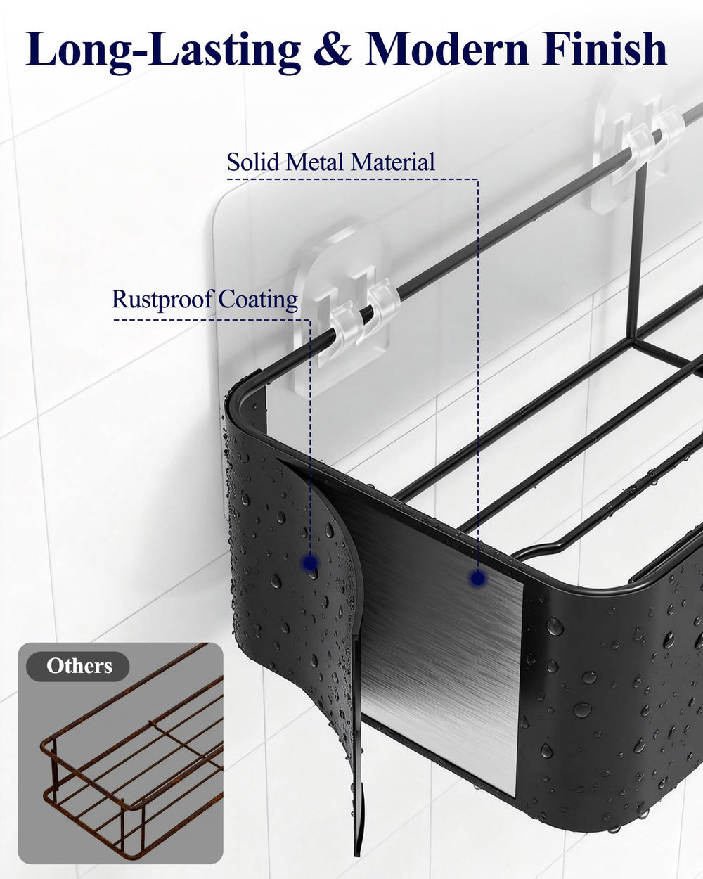 Kitsure soap holder detail with drainage slots to prevent soggy soap benefit