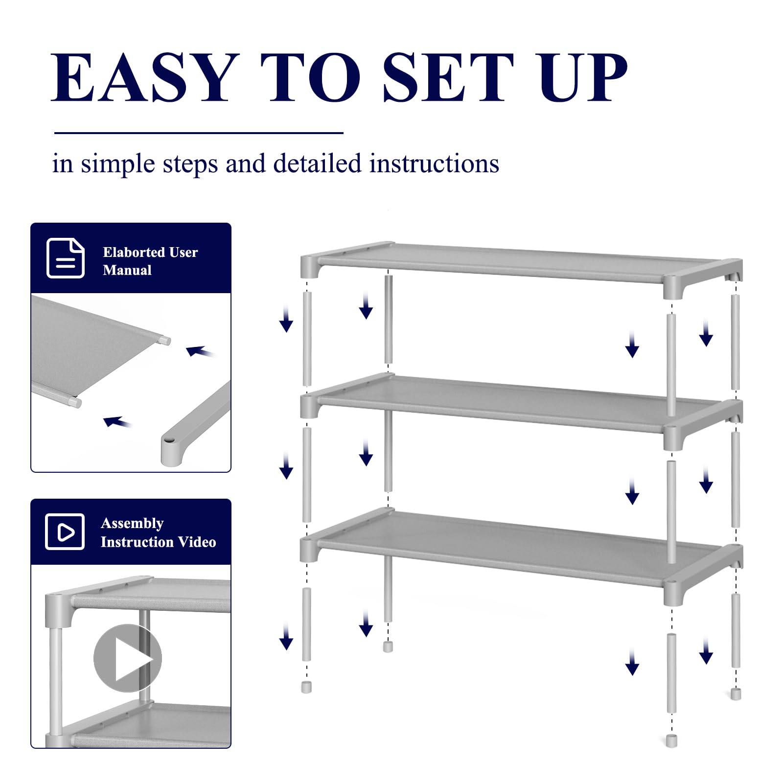 Kitsure stacked units creating added vertical storage for more shoes