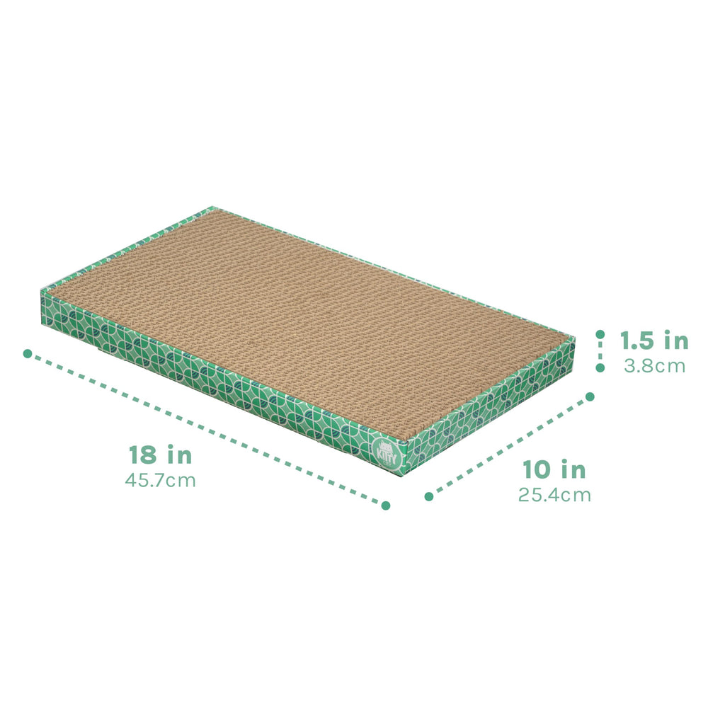 Kitty City label showing recycled cardboard and non-toxic cornstarch glue