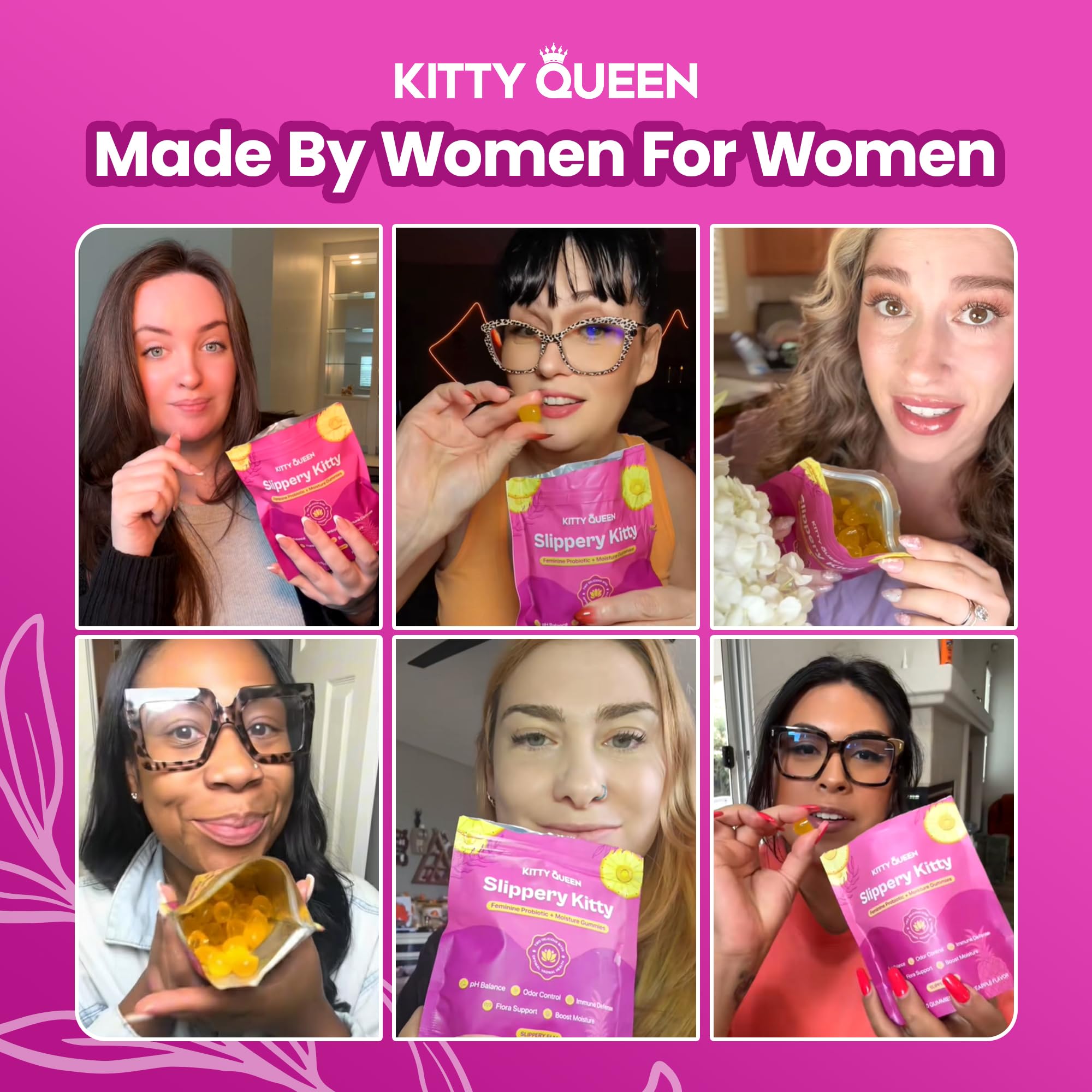 KITTYQUEEN gummies on bathroom shelf suggesting daily routine