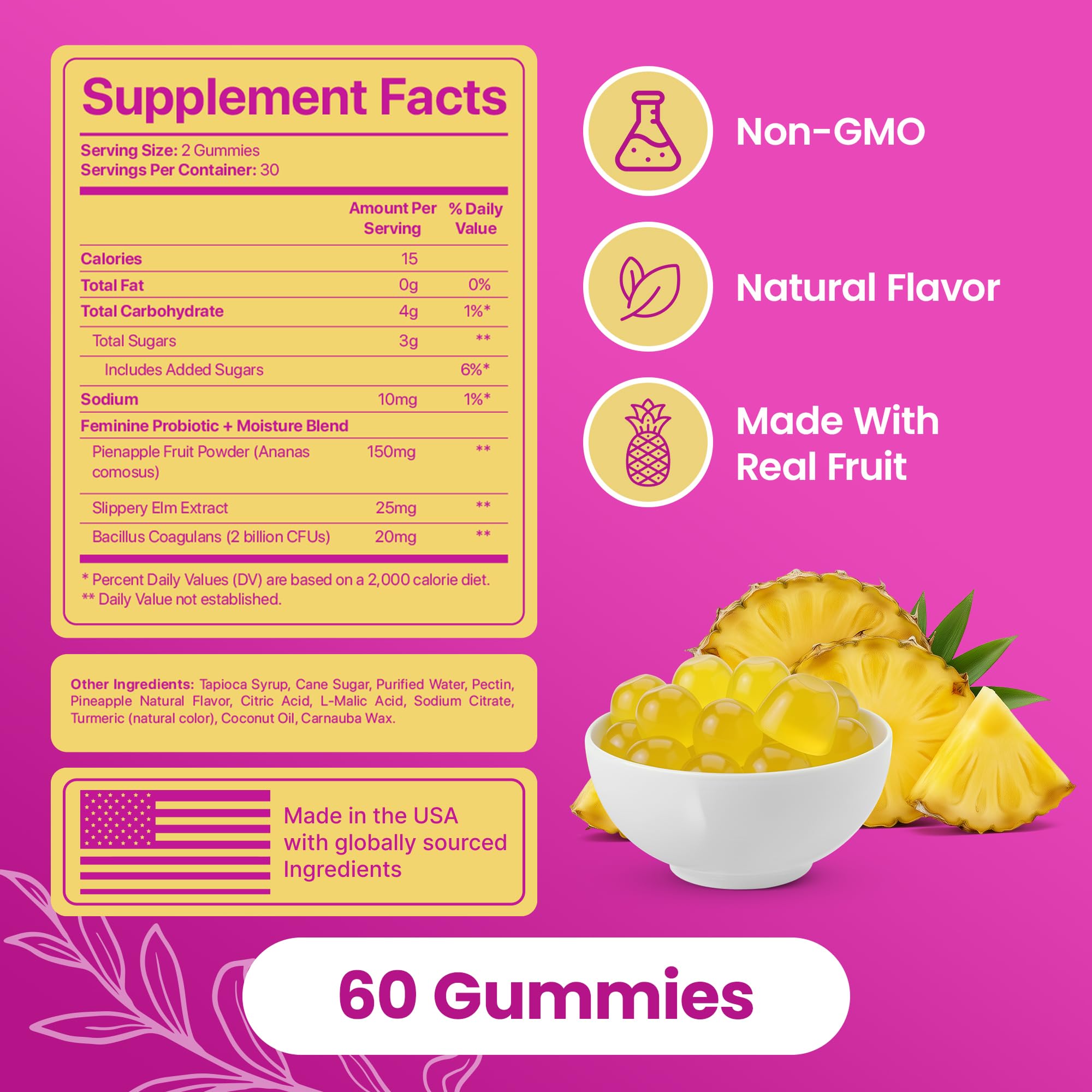 KITTYQUEEN open bag with pineapple gummies displaying quantity