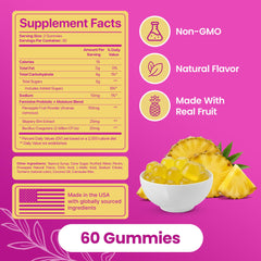 KITTYQUEEN open bag with pineapple gummies displaying quantity