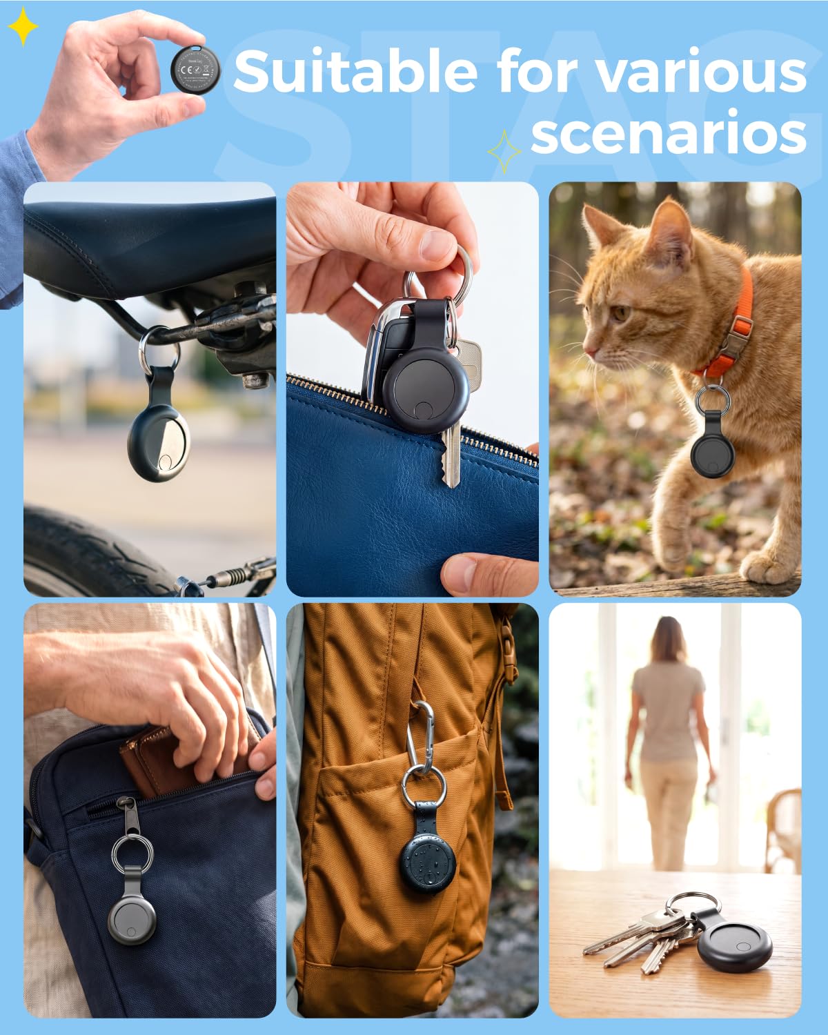 KIUP retail packaging laid out with four tags and included accessories