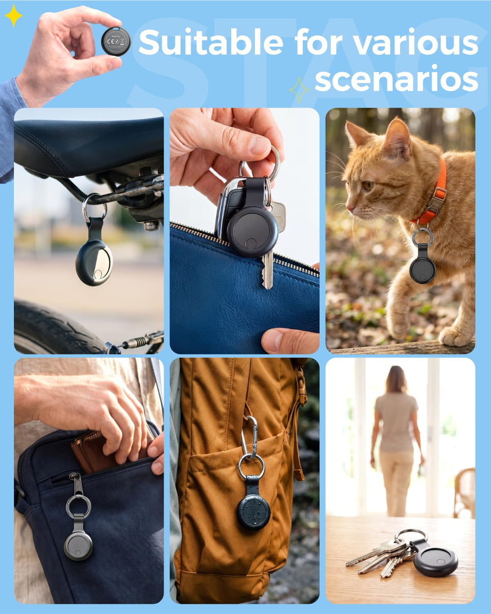 KIUP retail packaging laid out with four tags and included accessories