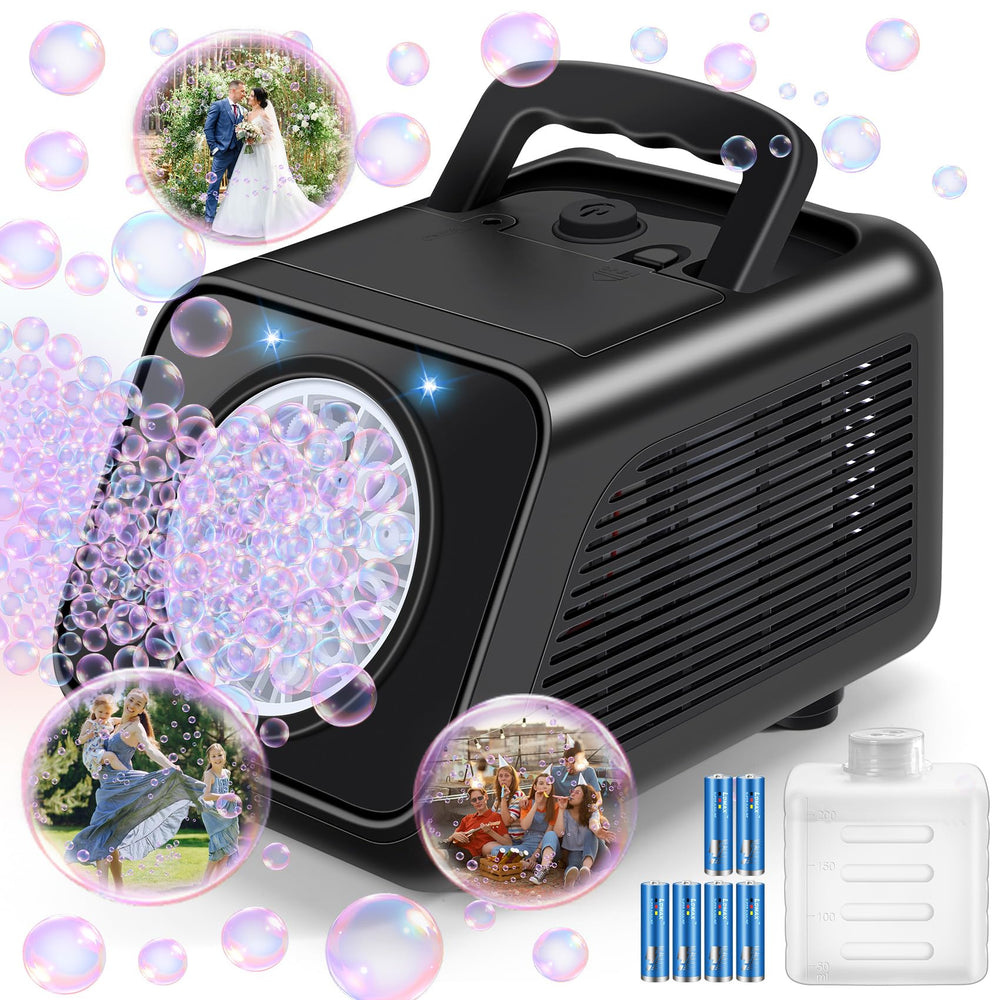 Kizmore front view showing compact bubble machine and fast bubble output