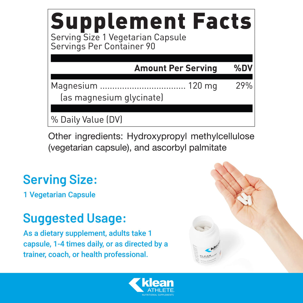 Klean Athlete capsule close-up revealing vegetarian capsule and easy swallowing benefit