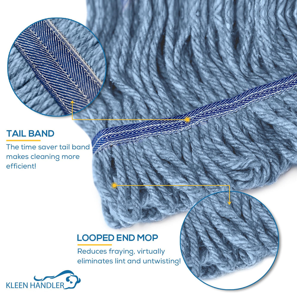 KLEEN HANDLER wet mop absorption demo showing moisture retention for efficient cleaning